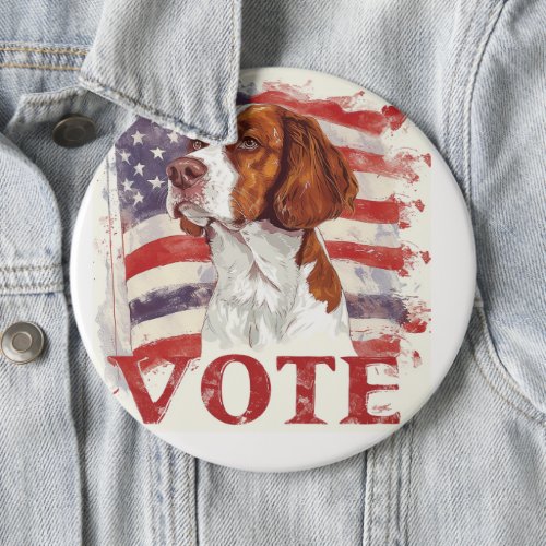 Brittany Spaniel US Elections Vote for a Change Button
