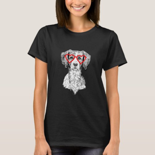 Brittany Spaniel Valentines Day Dog Mom Dog  T_Shirt