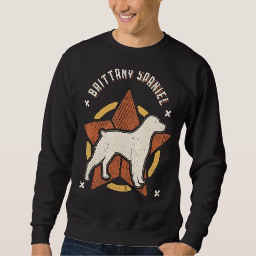Brittany Spaniel Vintage Retro Classic Dog Sweatshirt