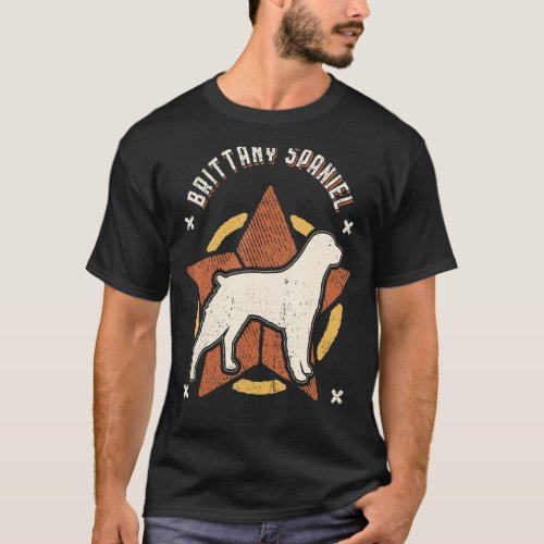 Brittany Spaniel Vintage Retro Classic Dog T_Shirt