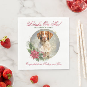 Brittany Spaniel Wedding Napkins With Dogs Photo
