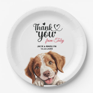 Brittany Spaniel Wedding Thank You Paper Plates