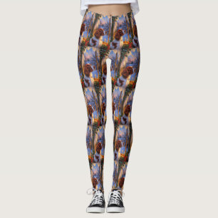 Brittany Spaniel with Christmas Lights Holiday Leggings