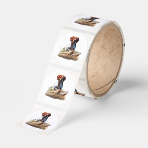 Brittany Spaniel & Woodcock Hunt Classic Round Sticker