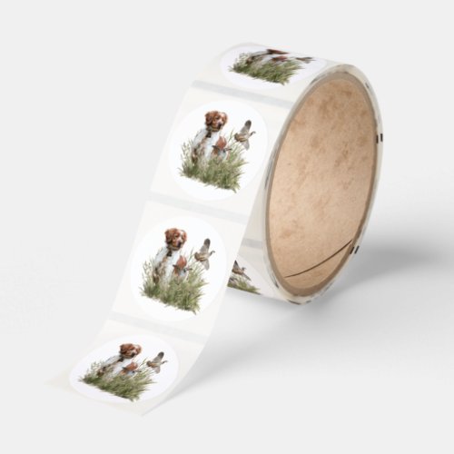 Brittany Spaniel & Woodcock Hunt Classic Round Sticker