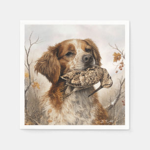 Brittany Spaniel & Woodcock Hunt Napkins