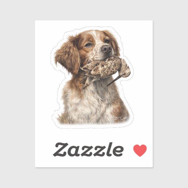 Brittany Spaniel & Woodcock Hunt Sticker (Sheet)