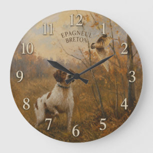 Brittany Spaniel – Woodcock Hunting Art Large Clock