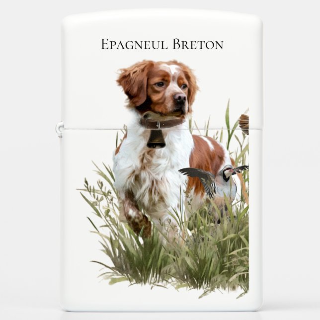Brittany Spaniel Zippo Lighter (Front)
