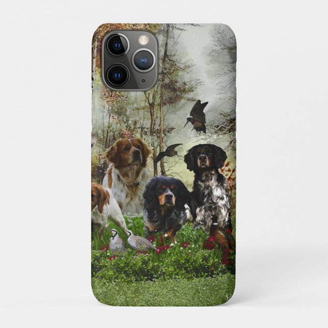  Brittany Spaniels,   Bird Hunting       Case-Mate iPhone Case (Back)