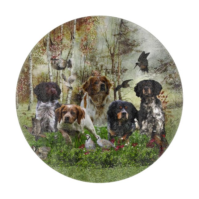  Brittany Spaniels,   Bird Hunting  Cutting Board (Front)