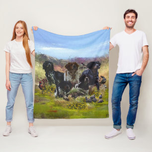 Brittany Spaniels, Bird Hunting Fleece Blanket