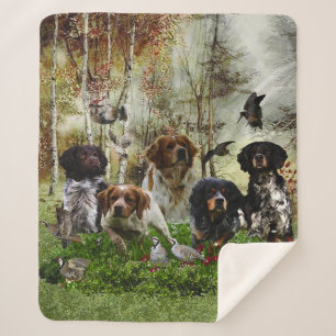 Brittany Spaniels, Bird Hunting Sherpa Blanket