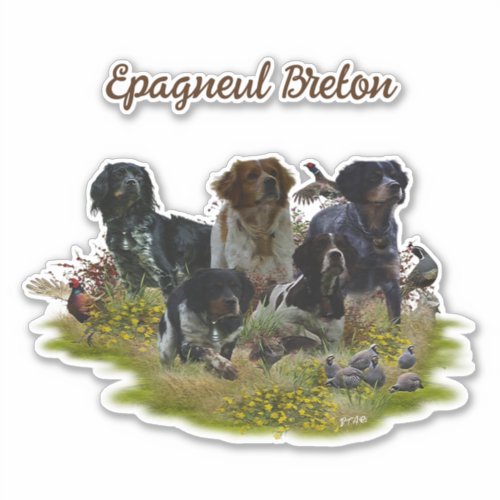  Brittany Spaniels   Bird Hunting    Sticker