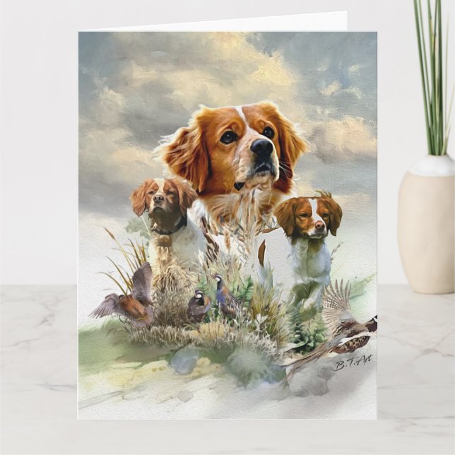 Brittany Spaniels , French Brittany , Bird dog  Card (Front)