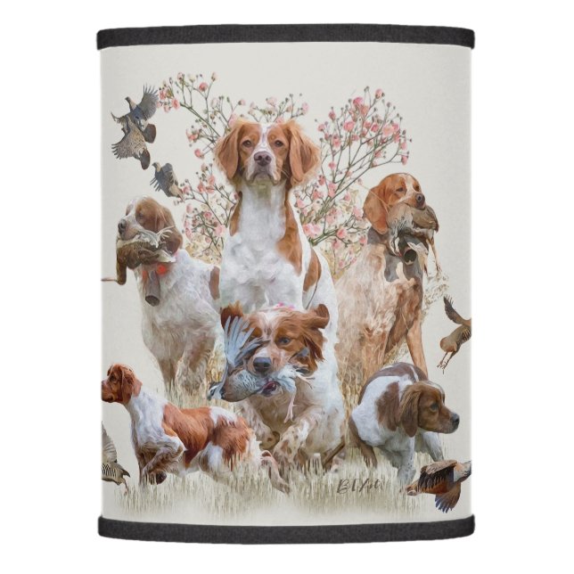 Brittany Spaniels Lamp Shade (Front)