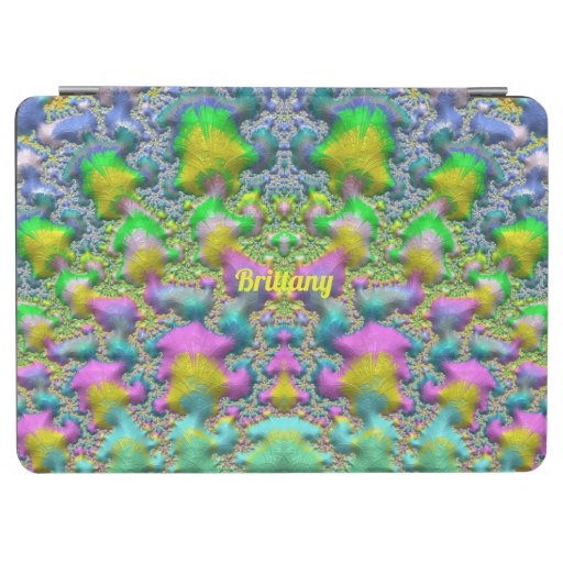 BRITTANY~ SWEET FRACTAL ~ Pink Blue Yellow Green ~ iPad Air Cover