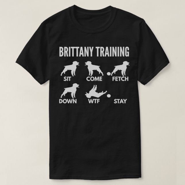 Brittany Training for Brittany Spaniel Owners  T-Shirt (Design Front)