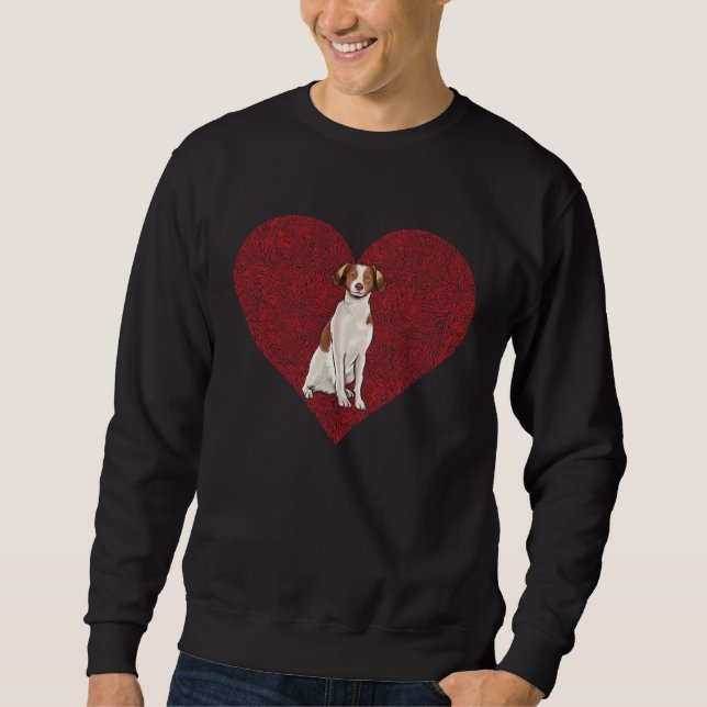 Brittany Valentines Day Dog Love Fingerprint Sweatshirt (Front)
