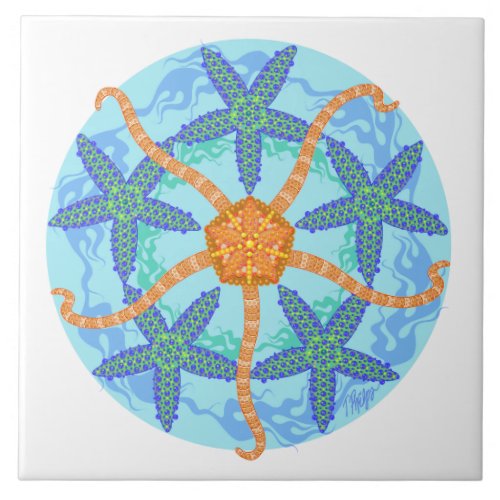 Brittle Starfish Mandala Tile