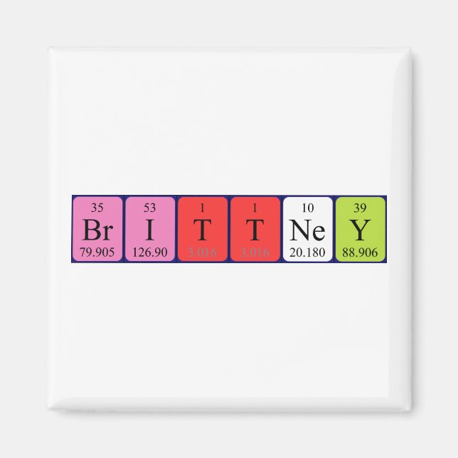 Brittney periodic table name magnet (Front)