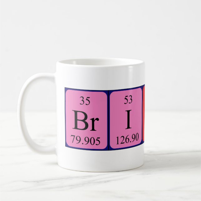 Brittni periodic table name mug (Left)