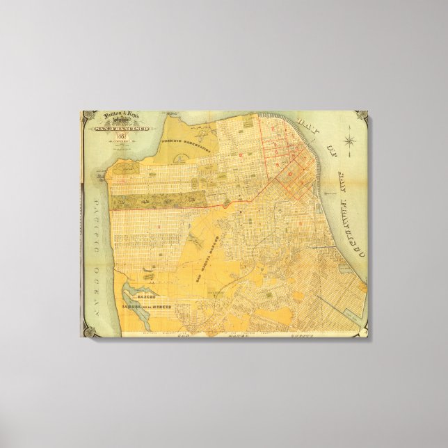 Britton and Rey's Guide Map Canvas Print (Front)