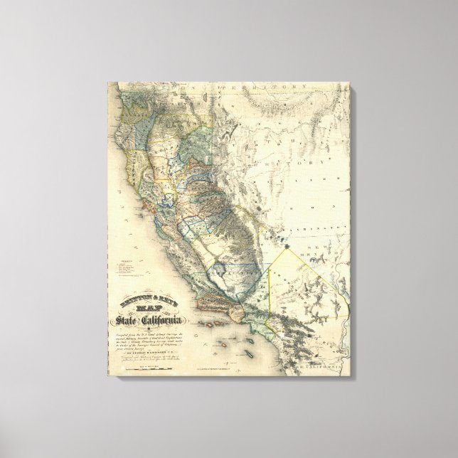 Britton and Rey's Map of California Canvas Print (Front)