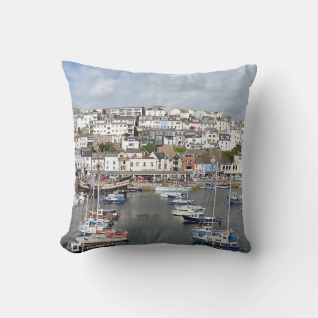 Brixham, Devon, England Throw Cushion/Pillow Pillow (Front)