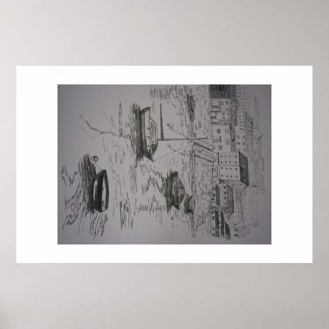 Brixham Harbor Painting Poster (Front)