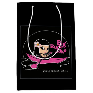 BRJ Pink Canoe Logo Medium Gift Bag