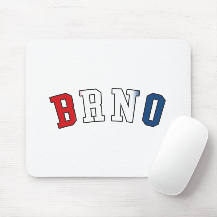 Brno in Czech Republic National Flag Colors Mouse Pad