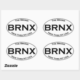 Bronx New York Oval Bumper Sticker Or Helmet Sticker - D1481 Euro Oval Design
