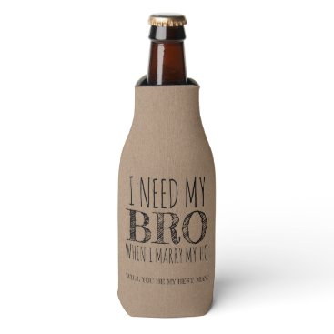 Bro and Ho - Funny Groomsman Proposal Bottle Cooler