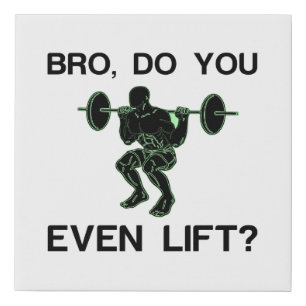 BRO, DO YOU EVEN LIFT FAUX CANVAS PRINT