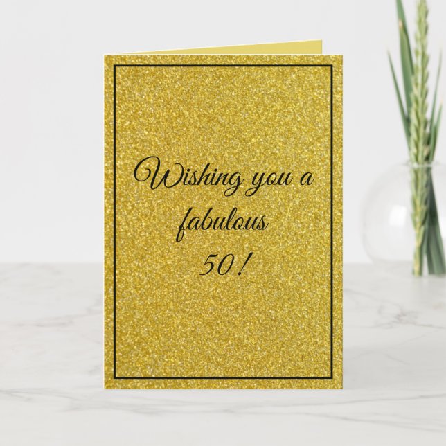 Bro Elegant Gold Custom Brother 50th Birthday Card (Front)