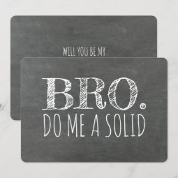 Bro Funny Groomsman or Best Man Proposal Invitation | Zazzle