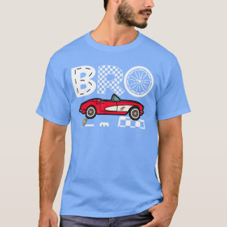 Bro Im 5 Years Old 5th Birthday Race Track Checker T-Shirt
