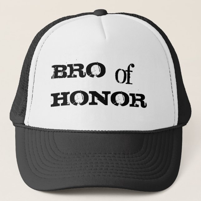 Bro of honor humor groomsman black hat (Front)