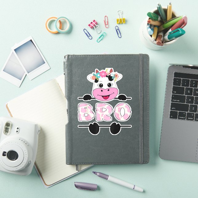 Bro Of The Birthday Girl Cow Brother Family Party  Sticker (iPad Cover)
