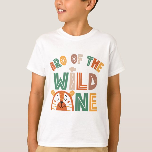 Bro Of The Wild One Jungle Theme 1st Birthday T-Shirt (Front)