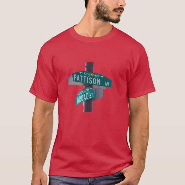Broad and Pattison is where Philly Sports Happen! T-Shirt (Front)