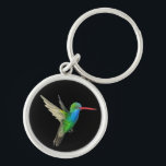 Broad-Billed Hummingbird cute bird watercolor Keychain<br><div class="desc">Customize this cute keychain with your own text,  your name or anything else you like. Bird lovers will appreciate this Broad-Billed Hummingbird,  hand painted by me for you! Check my shop for lots more matching items!</div>