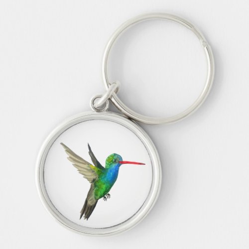 Broad_Billed Hummingbird cute bird watercolor Keychain