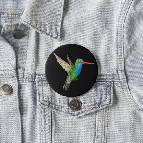 Broad_billed Hummingbird Watercolor Art Button