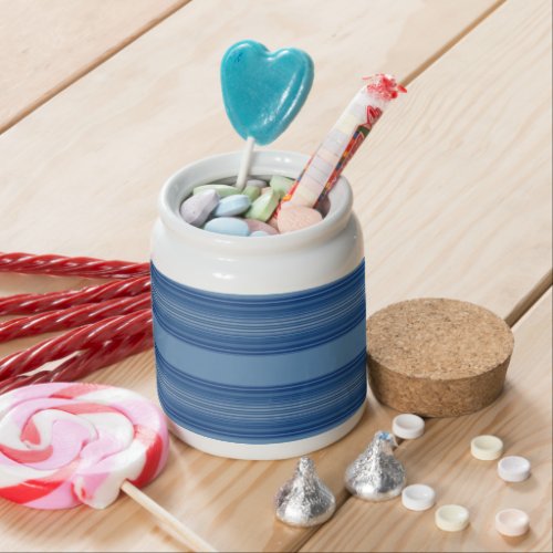Broad Blue Stripe Candy Jar or Canister