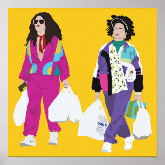 Broad City Ilana and Abbi Retro Poster