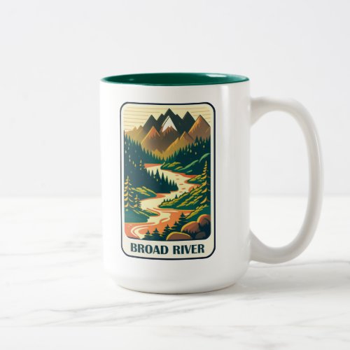 Broad River North Carolina South Carolina Colors Two_Tone Coffee Mug