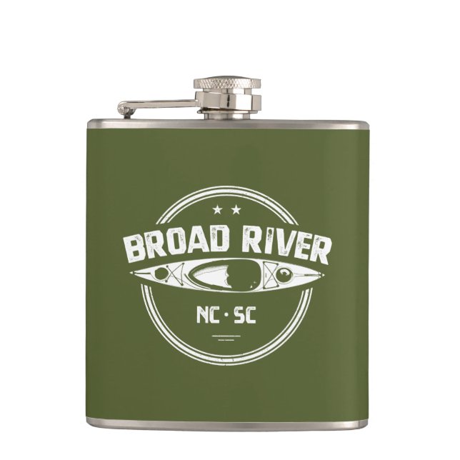 Broad River North Carolina South Carolina Kayaking Flask (Front)