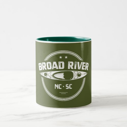 Broad River North Carolina South Carolina Kayaking Two_Tone Coffee Mug